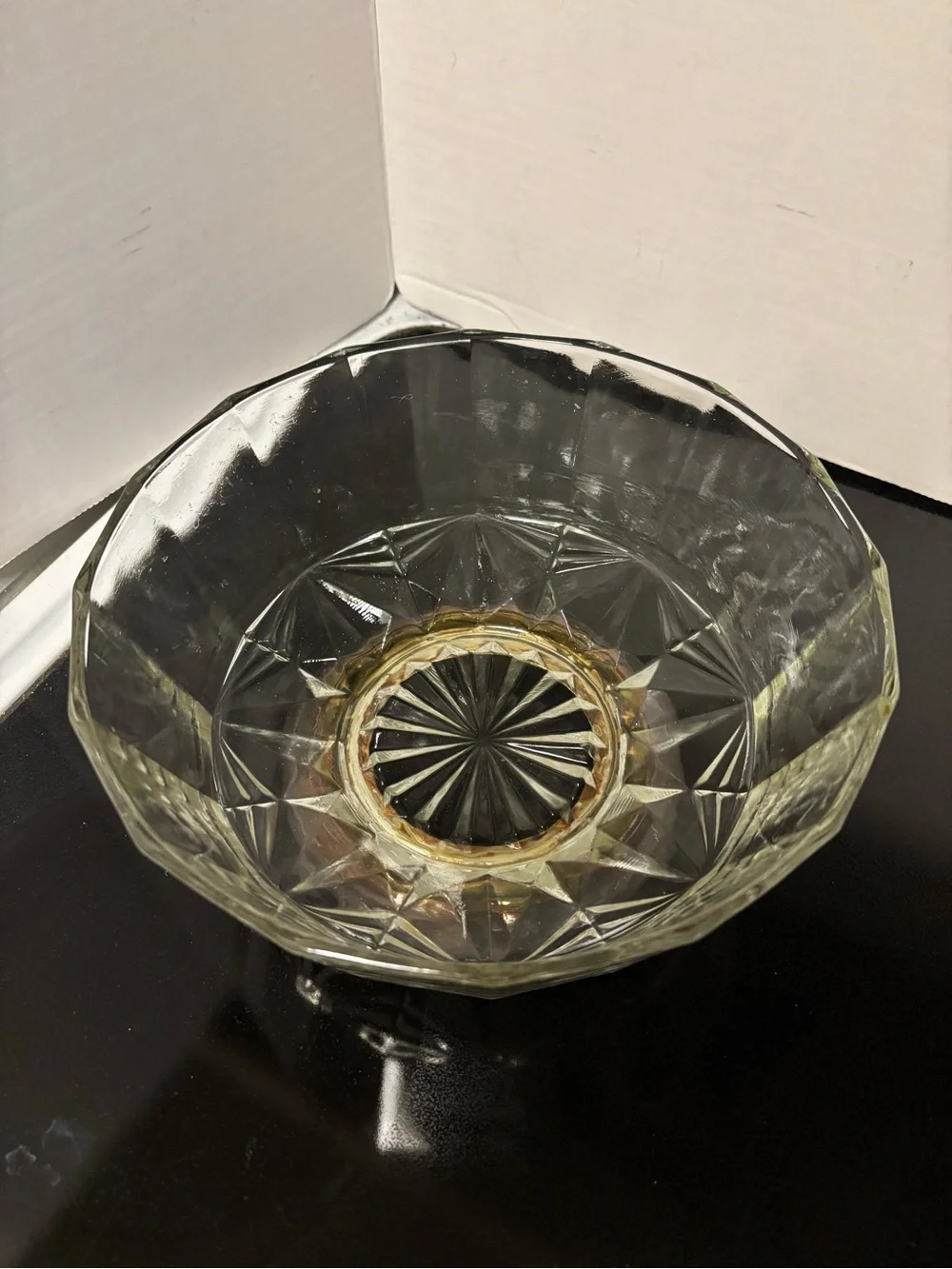 Vintage crystal bowl silver base